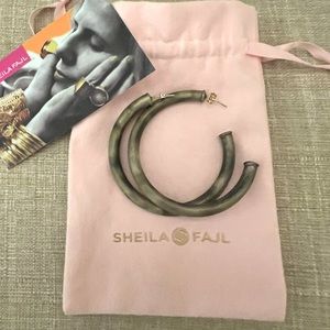 Sheila Fajl Burnished Gray Hoop Earrings